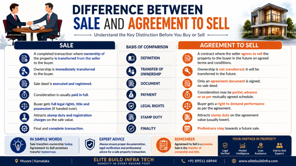 Difference Between Sale and Agreement to Sell