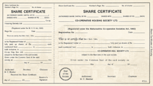 share certificate of society